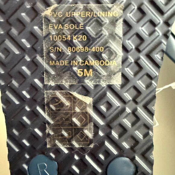 NWT Tory Burch Thin Flip Flop Mixed Logo Blue Sandals Size 5 Summer 10054-K20 - Picture 9 of 9